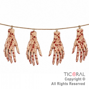 GUIRNALDA HALLOWEEN MANOS CON SANGRE (U2603-017)